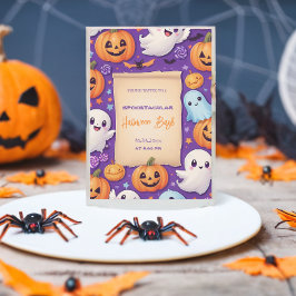 Invitación Calabaza suave Halloween Bash Naranja Púrpura