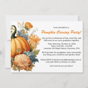 Invitación Calabaza Talla Vintage