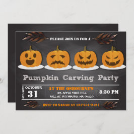 Invitación Calabaza tallando Fiesta Halloween Cute Spooktacul