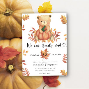 Invitación Calabaza Teddy Oso Caída Ducha bebé