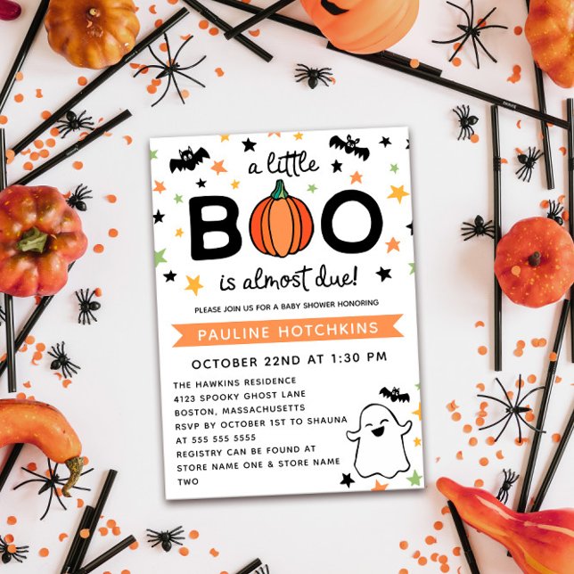 Invitación Calabaza un poco de Baby Shower de Boo Halloween (Subido por el creador)