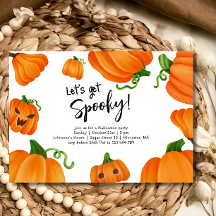 Invitación Calabaza vamos a tener una fiesta de Halloween esp