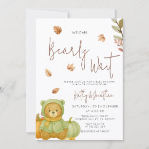 Invitación Calabaza verde podemos esperar Baby Shower