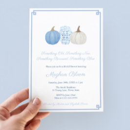 Invitación Calabaza vieja nueva presa azul preppy ducha de no