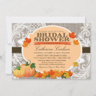 Invitación Calabaza y calabaza de abertura y deja ducha de no