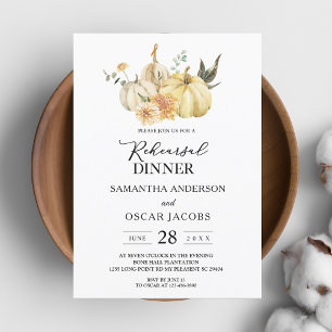 Invitación Calabaza y flores de color de agua otoñal de moda