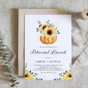 Invitación Calabaza y girasoles ensayo de caída brunch