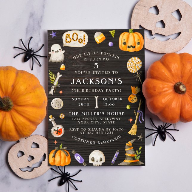 Invitación Calabaza y madera | Foto de la fiesta de cumpleaño (Subido por el creador)