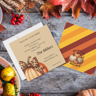 Invitación Calabazas acuarelas coloridas Cena de Acción de Gr