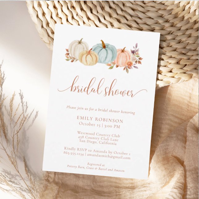 Invitación Calabazas acuáticas caen ducha de novia follaje (Subido por el creador)