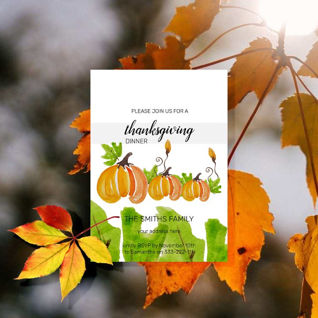 Invitación Calabazas acuáticas de Acción de Gracias (Subido por el creador)