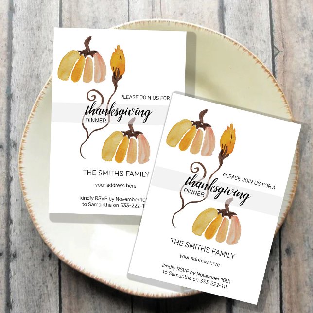Invitación Calabazas acuáticas de Acción de Gracias (Subido por el creador)