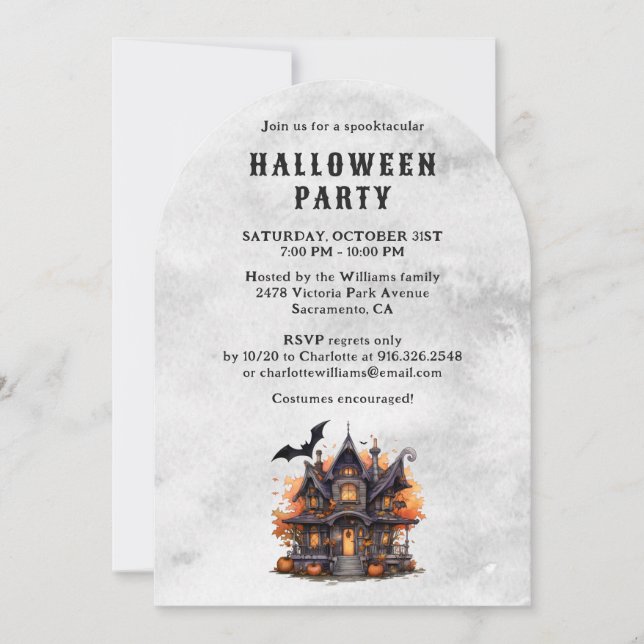 Invitación Calabazas atormentan la fiesta de Halloween de los (Anverso)