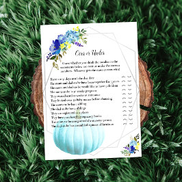 Invitación Calabazas Baby Shower sobre o debajo | Azul