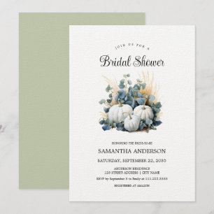 Invitación Calabazas blancas. Caer enamorada. Ducha nupcial d