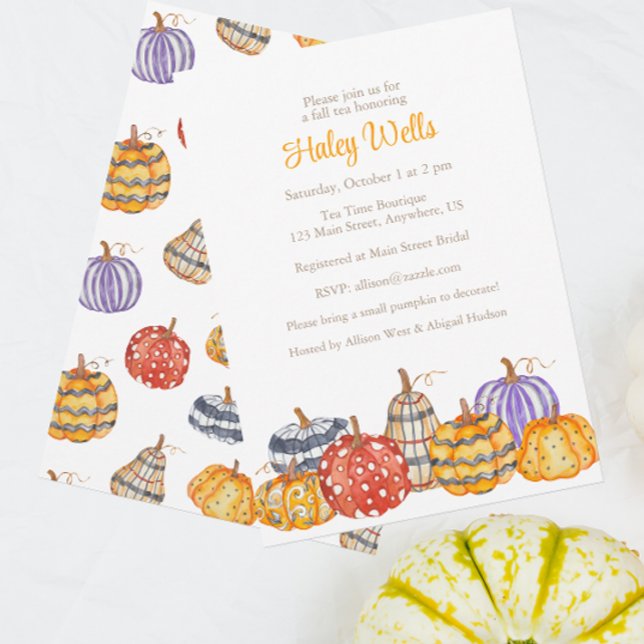 Invitación Calabazas con estampado de color acuático (Subido por el creador)
