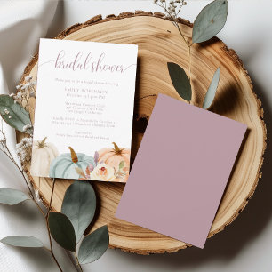 Invitación Calabazas de acuarela floral otoñal Ducha nupcial