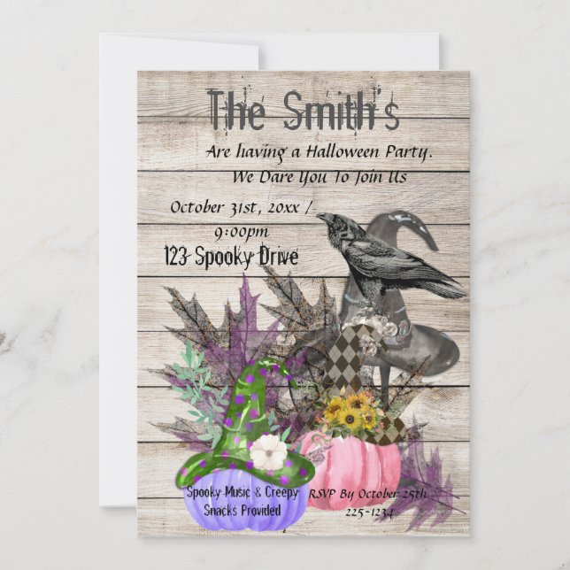 Invitación Calabazas de Halloween (Anverso)