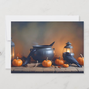 Invitación Calabazas de Halloween Festividad Cute Spooky Magi