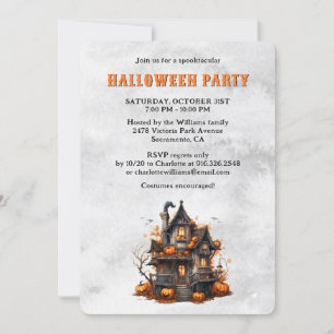 Invitación Calabazas de la casa fantasmagórica fiesta de Hall