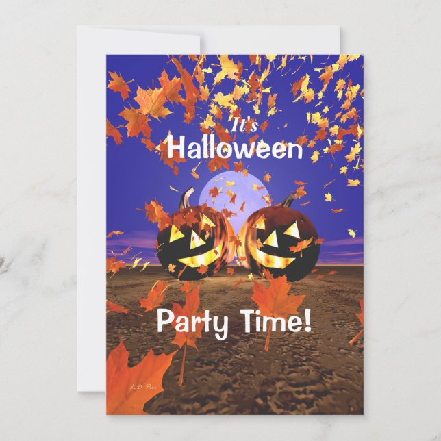 Invitación Calabazas de la fiesta de Halloween (Anverso)