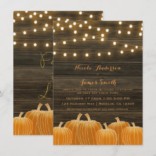 Invitación Calabazas de luces para enamorarse Bodas rústicas