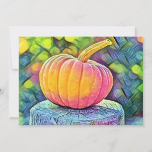 Invitación Calabazas de otoño vintage colores de otoño acuare