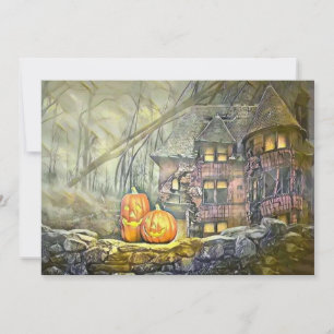 Invitación Calabazas de otoño vintage colores de otoño acuare