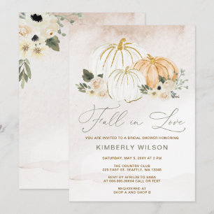 Invitación Calabazas de Sage Fall in Love Tardor de otoño Des