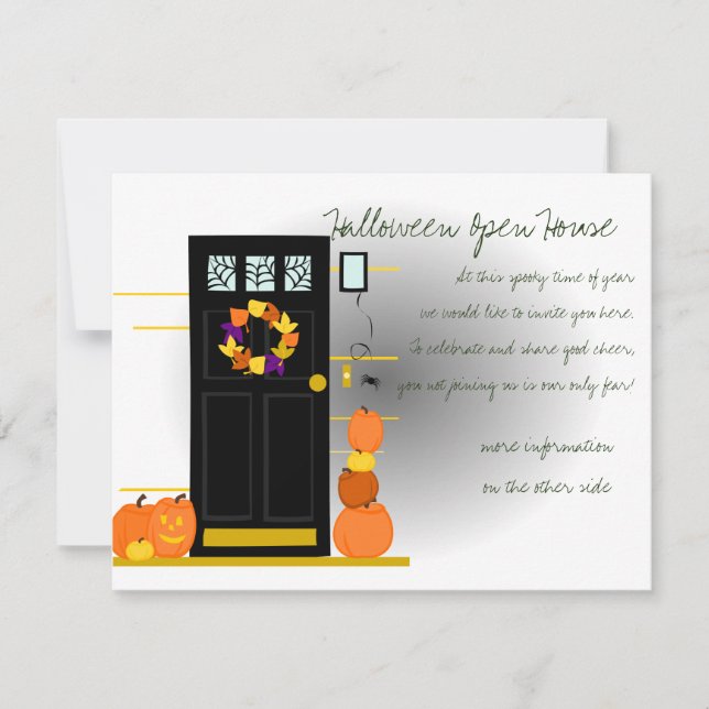 Invitación Calabazas en la puerta (Anverso)