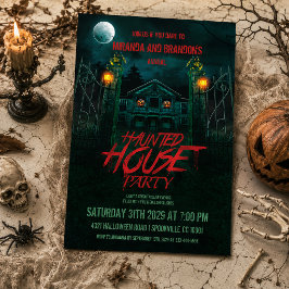 Invitación Calabazas espeluznantes Casa embrujada de Hallowee