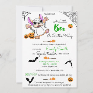 Invitación Calabazas fantasma de Halloween Baby Shower