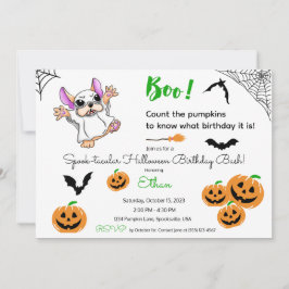 Invitación Calabazas fantasmas lindo Halloween 5º cumpleaños