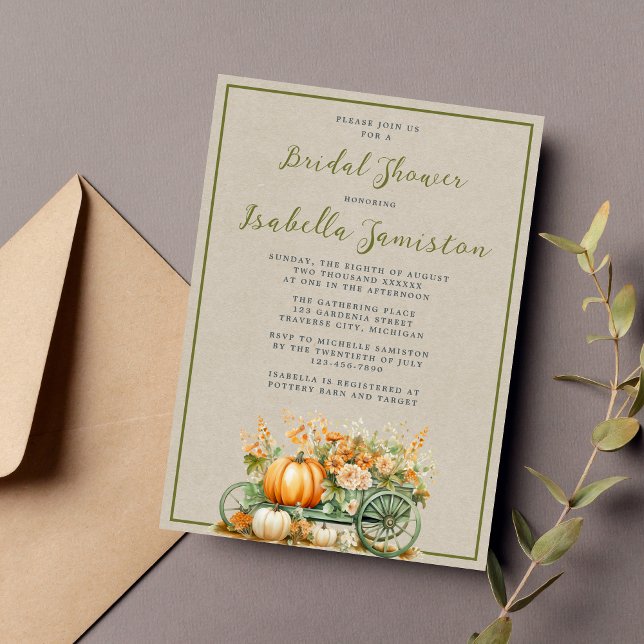 Invitación Calabazas florales de florecimiento otoñal caen du (Subido por el creador)