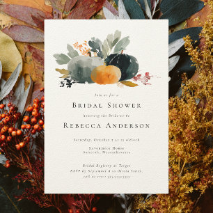 Invitación Calabazas Moderno Boda de otoño ducha de novia
