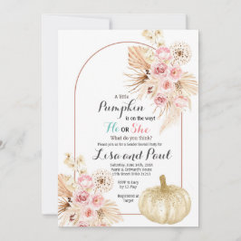 Invitación Calabazas otoñales El o ella género revela la invi
