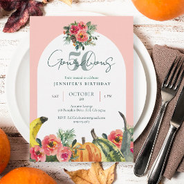 Invitación Calabazas otoñales Fiesta de cumpleaños 50 Gourdio