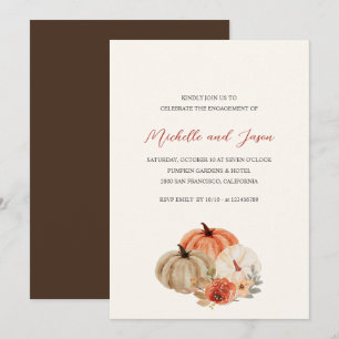 Invitación Calabazas otoñales Flores Elegante Partido de Comp