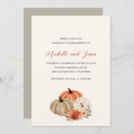 Invitación Calabazas otoñales Flores Elegante Partido de Comp
