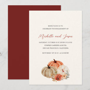 Invitación Calabazas otoñales Flores Elegante Partido de Comp