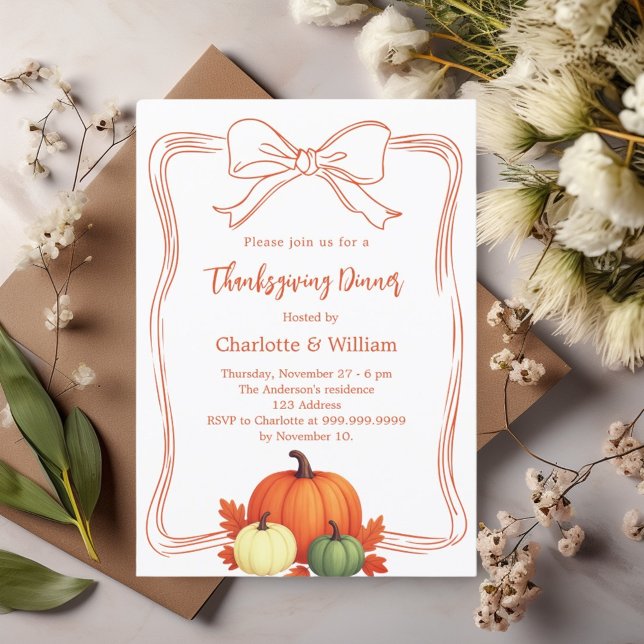 Invitación Calabazas para la cena de Acción de Gracias inclin (Subido por el creador)
