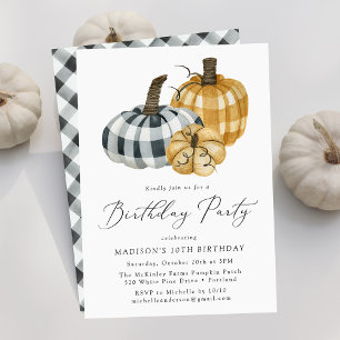 Invitación Calabazas rúrgicas de plástico caen fiesta de cump