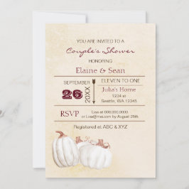 Invitación Calabazas rusas blancas caen en la ducha de la nov