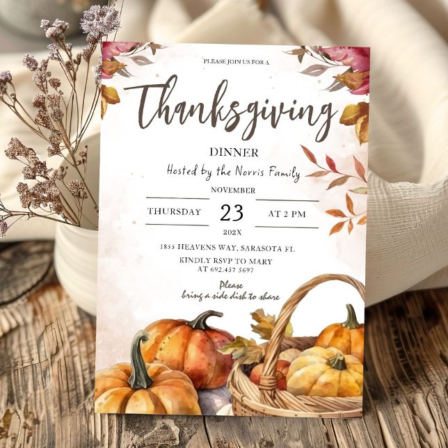 Invitación Calabazas rusas | Cena de Día de Acción de Gracias (Subido por el creador)