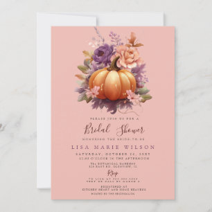 Invitación Calabazas rusas de borgoña caen en ducha de novia