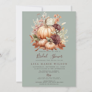 Invitación Calabazas rusas de borgoña caen en ducha de novia