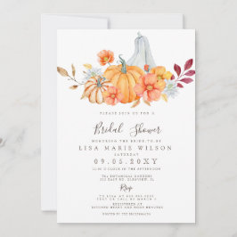 Invitación Calabazas rusas de color de agua caen en la ducha