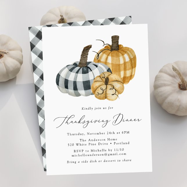Invitación Calabazas rusticas de regalo de gracias por la cen (Subido por el creador)