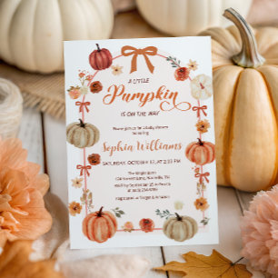Invitación Calabazas rusticas otoñales y dobla Baby Shower