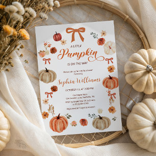 Invitación Calabazas rusticas otoñales y dobla Baby Shower